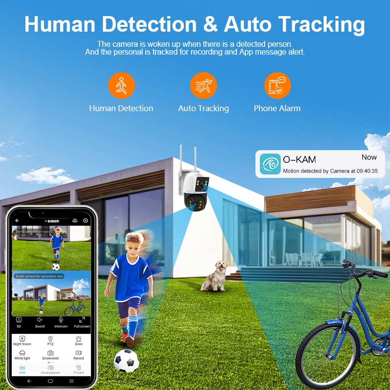 4MP 4G Wireless Solar Camera Auto Tracking PTZ Security Cam | BG66DR