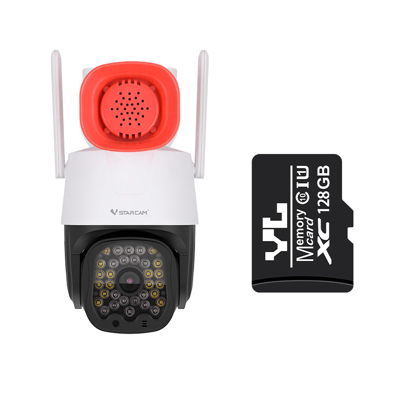 กล้องรักษาความปลอดภัย 3MP กลางแจ้ง/บ้าน | กล้อง IP WiFi 2.4GHz พร้อมลำโพงเดซิเบลสูง 2.5 นิ้ว | การมองเห็นกลางคืนแบบสี | CS666