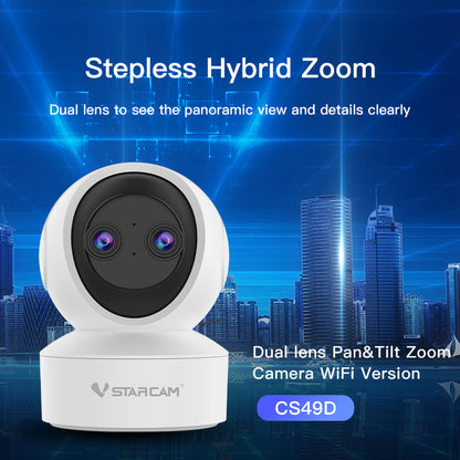 3MP Dual Lens PTZ WiFi Camera | CS49D - VStarcam